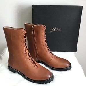 J. CREW Leather Boots in Rich Oak New With Tag